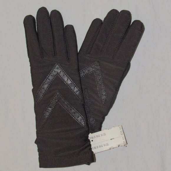 NWT Vintage Isotoner Brown Driving Gloves Women’s One Size Lined Stretchy - Picture 1 of 5